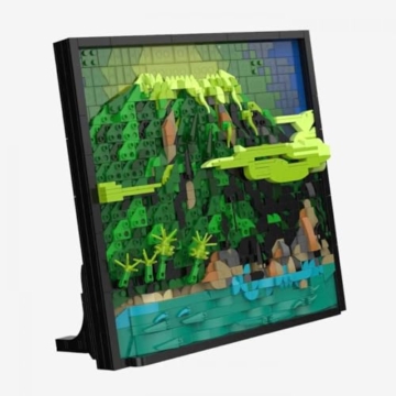 BlueBrixx Pro 108823 – Die DREI ???: 3D Bild: Toteninsel aus Klemmbausteinen mit 2493 Bauelementen - 4