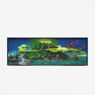 BlueBrixx Pro 108823 – Die DREI ???: 3D Bild: Toteninsel aus Klemmbausteinen mit 2493 Bauelementen - 1