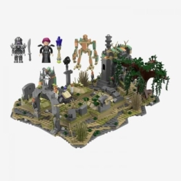 BlueBrixx Pro 108896 – Festung Rabenstein: Gräberfeld aus Klemmbausteinen mit 1208 Bauelementen - 1