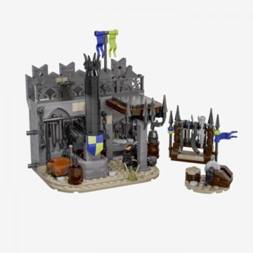 BlueBrixx Pro 108897 – Festung Rabenstein: Waffenschmied aus Klemmbausteinen mit 532 Bauelementen - 1