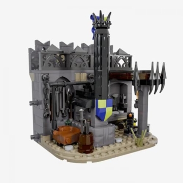 BlueBrixx Pro 108897 – Festung Rabenstein: Waffenschmied aus Klemmbausteinen mit 532 Bauelementen - 5