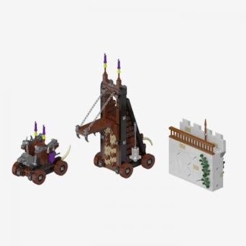 BlueBrixx Pro 108898 – Festung Rabenstein: Belagerungsmaschinen aus Klemmbausteinen mit 1121 Bauelementen - 2