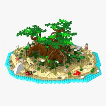 BlueBrixx Pro 108919 - Legenden der Schatzküste: Mangrovensumpf – 749 Klemmbausteine, Piraten Set, Geschenk für Schiffs- und Piratenfans, Standardsteine, Bausteine der Piraten-Serie - 4