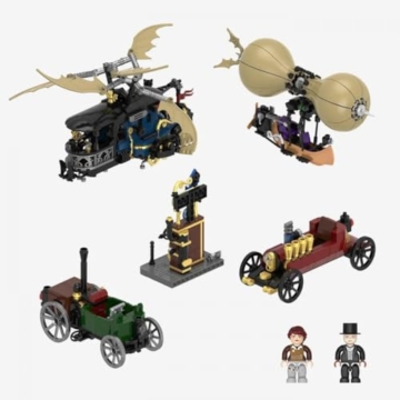 BlueBrixx Pro 108935 - Steampunk Motorwagen und Flugmaschinen aus Klemmbausteinen mit 1199 Bauelementen - 2