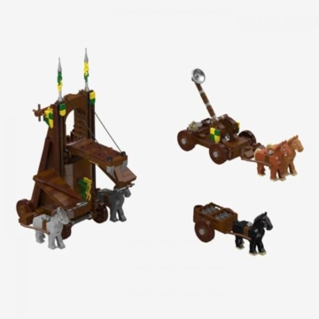 BlueBrixx Pro 108940 – Burg Bärenfels: Belagerungsmaschinen aus Klemmbausteinen mit 1033 Bauelementen - 2