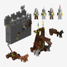 BlueBrixx Pro 108940 – Burg Bärenfels: Belagerungsmaschinen aus Klemmbausteinen mit 1033 Bauelementen - 1