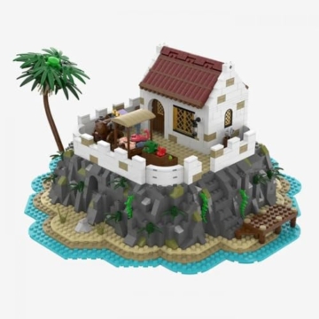 BlueBrixx Pro 108974 Legenden der Schatzküste: Kleiner Markt mit Juwelier – 1748 Klemmbausteine, Geschenk für Piratenfans, Standardsteine, Bausteine der Piraten-Serie - 1