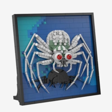 BlueBrixx Pro 109025 – Die DREI ???: 3D Bild: und die Silberne Spinne aus Klemmbausteinen mit 829 Bauelementen - 2