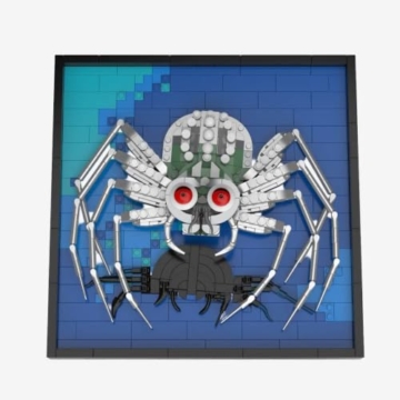 BlueBrixx Pro 109025 – Die DREI ???: 3D Bild: und die Silberne Spinne aus Klemmbausteinen mit 829 Bauelementen - 3