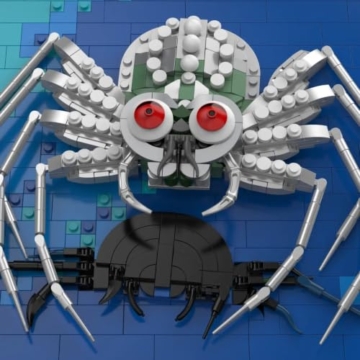 BlueBrixx Pro 109025 – Die DREI ???: 3D Bild: und die Silberne Spinne aus Klemmbausteinen mit 829 Bauelementen - 4