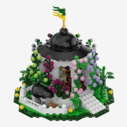 BlueBrixx Pro 109093 - Burg Bärenfels: Rosengarten aus Klemmbausteinen mit 498 Bauelementen - 1