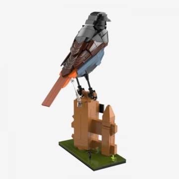 BlueBrixx Pro 109096 – Hausrotschwanz – Klemmbaustein-Tier – 464 Teile – Vogel Baustein Set - 2