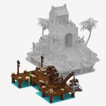 BlueBrixx Pro 109097 - Legenden der Schatzküste: Hafenerweiterung – 458 Klemmbausteine, Piraten Set, Geschenk für Schiffs- und Piratenfans, Standardsteine, Bausteine der Piraten-Serie - 1