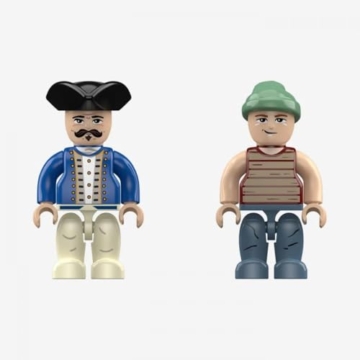BlueBrixx Pro 109097 - Legenden der Schatzküste: Hafenerweiterung – 458 Klemmbausteine, Piraten Set, Geschenk für Schiffs- und Piratenfans, Standardsteine, Bausteine der Piraten-Serie - 5