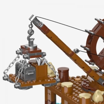 BlueBrixx Pro 109097 - Legenden der Schatzküste: Hafenerweiterung – 458 Klemmbausteine, Piraten Set, Geschenk für Schiffs- und Piratenfans, Standardsteine, Bausteine der Piraten-Serie - 8