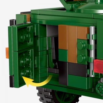 BlueBrixx Pro 109117 – Transportpanzer Fuchs, Bundeswehr aus Klemmbausteinen mit 749 Bauelementen - 5