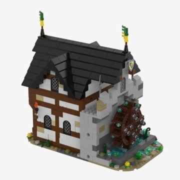 BlueBrixx Pro 109182 - Burg Bärenfels: Wassermühle aus Klemmbausteinen mit 916 Bauelementen - 3