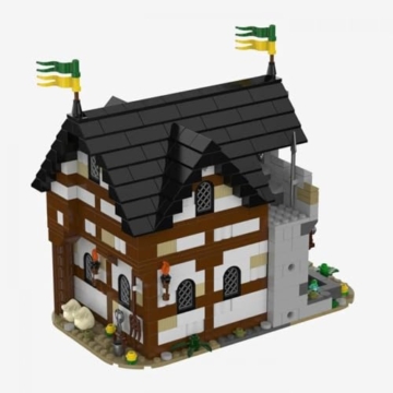 BlueBrixx Pro 109182 - Burg Bärenfels: Wassermühle aus Klemmbausteinen mit 916 Bauelementen - 4