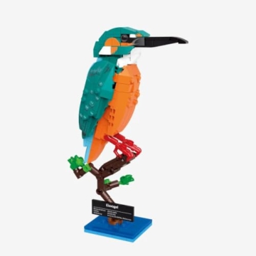 BlueBrixx Pro 109611 – Eisvogel – 286 Klemmbausteine – Vogel Baustein Set - 1