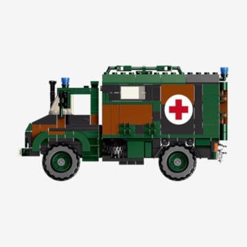 BlueBrixx Pro 109635 – LKW 2t GL Ambulanz, Bundeswehr aus Klemmbausteinen mit 585 Bauelementen - 3