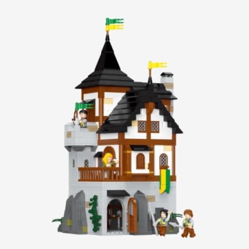 BlueBrixx Pro 109642 - Burg Bärenfels: Bergfried aus Klemmbausteinen mit 1140 Bauelementen - 1