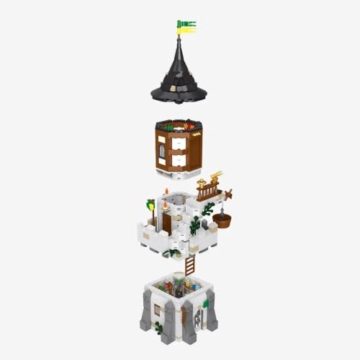 BlueBrixx Pro 109646 – Burg Bärenfels: Turm des Alchemisten aus Klemmbausteinen mit 1016 Bauelementen - 3
