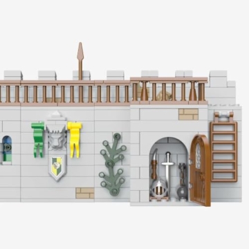 BlueBrixx Pro 109650 – Burg Bärenfels: Mauererweiterung aus Klemmbausteinen mit 421 Bauelementen - 4