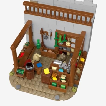 BlueBrixx Pro 109651 – Burg Bärenfels: Marktstand aus Klemmbausteinen mit 538 Bauelementen - 4