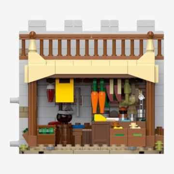 BlueBrixx Pro 109651 – Burg Bärenfels: Marktstand aus Klemmbausteinen mit 538 Bauelementen - 5