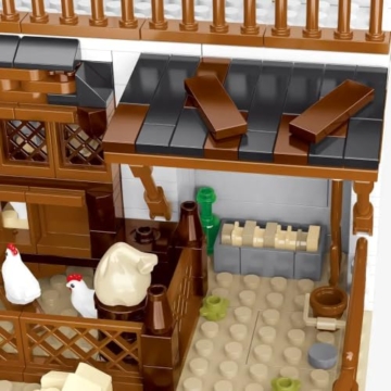 BlueBrixx Pro 109652 – Burg Bärenfels: Tierkäfige und Gehege aus Klemmbausteinen mit 385 Bauelementen - 5