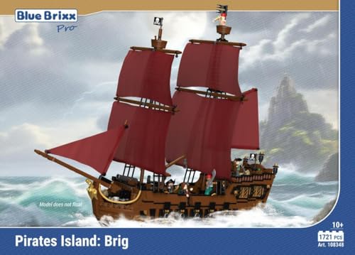 BlueBrixx Pro 108348 Pirateninsel: Brigantine Piratenschiff