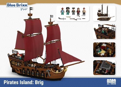 BlueBrixx Pro 108348 Pirateninsel: Brigantine Piratenschiff