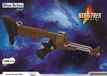 BlueBrixx Pro Star Trek Klingon Disruptor Rifle - Modellbausatz für Erwachsene und Kinder, 1268 Teile, Originalmaßstab, Detailliertes Star Trek Deep Space Nine Klemmbaustein-Set, 104964 - 3