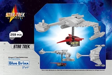 BlueBrixx Pro Star Trek Klingon K´Tinga Schlachtkreuzer – Mini-Modell aus 259 Klemmbausteinen – Detailliertes Replik des klingonischen Kriegsschiffs – Offiziell lizenziert – 100% kompatibel, 104565 - 3