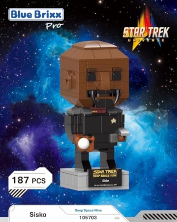 BlueBrixx Pro Star Trek Sisko – Brick Buddy Figur aus „Deep Space Nine“ – Bausatz mit 187 Klemmbausteinen – offiziell lizenziert – für Kinder und Erwachsene – 105703 - 3