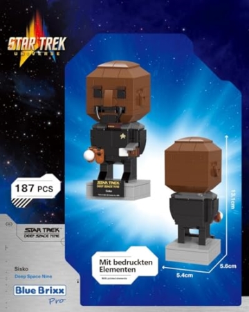 BlueBrixx Pro Star Trek Sisko – Brick Buddy Figur aus „Deep Space Nine“ – Bausatz mit 187 Klemmbausteinen – offiziell lizenziert – für Kinder und Erwachsene – 105703 - 4