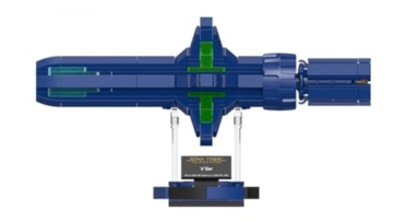 BlueBrixx Pro - Star Trek V'Ger - Mini-Modell-Bausatz für Erwachsene und Kinder, 275 Klemmbausteine, Offiziell lizenziert, Ausstellungsständer inklusive, 105693 - 2