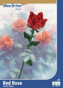 BlueBrixx Rote Rose aus Klemmbausteinen Pro 108312