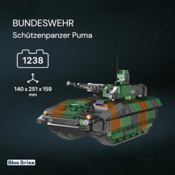 BlueBrixx Schützenpanzer Puma Bundeswehr, 1176 Klemmbausteine - 2