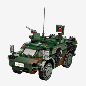 BlueBrixx Spähwagen Fennek Bundeswehr, 710 Klemmbausteine, Radfahrzeug - 2