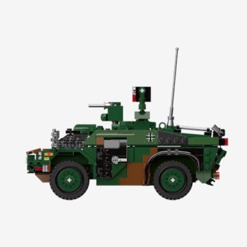 BlueBrixx Spähwagen Fennek Bundeswehr, 710 Klemmbausteine, Radfahrzeug - 4