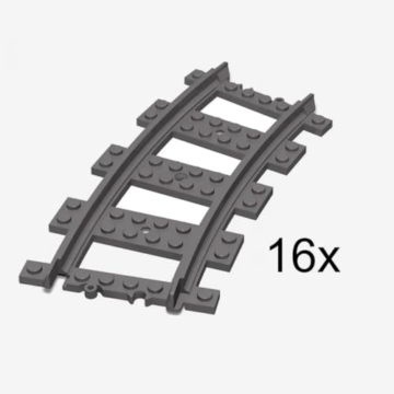 BlueBrixx Special 101908 – Gebogene Gleise R40 im Set, 16 Stück aus Klemmbausteinen - 2