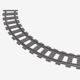 BlueBrixx Special 101908 – Gebogene Gleise R40 im Set, 16 Stück aus Klemmbausteinen - 1