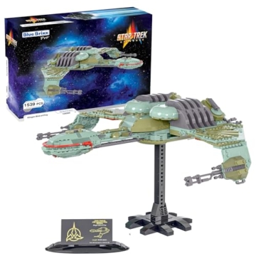 BlueBrixx Star Trek Klingon Bird-of-Prey Star Trek-Set Modellbausatz für Erwachsene, Klemmbausteine-Set aus 1539 Teilen mit Gedruckter Anleitung, Kompatibel mit Anderen Klemmbausteinmarken - 1