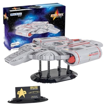 BlueBrixx – Star Trek USS Defiant NX-74205 – aus: Deep Space Nine – großartiges Displaymodell – mit 2865 Klemmbausteinen – 100% kompatibel – ORIGINAL-Lizenz, 104965 - 1