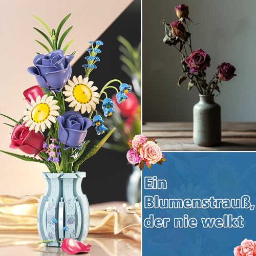 MJ13067 Blumenstrauß aus Klemmbausteinen