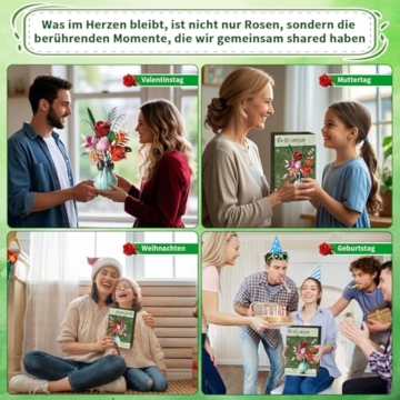 Blumen Strauß Baukasten, – Rosen, Lotus, Maiglöckchen für Erwachsene und Mädchen, Botanical Collection Bauklotz Spielzeug Pflanzen Home Deko, Valentinstag, Geburtstag, Muttertag, Weihnachten Geschenk - 6