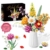 Blumenstrauß Bausatz, 1070 Stück Blumen Bauspielzeugset 10 Künstliche Blumen für Flowers, Botanical Kollektion Bauklötze, Geschenke zum Valentinstag, Geburtstag, Muttertag, Vase Nicht Enthalten - 1