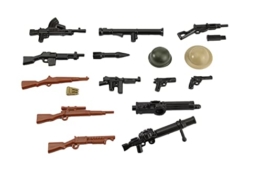 BrickArms Alliiertes Waffenset | WW2 Waffen Set | Custom Waffen für Klemmbaustein Figuren