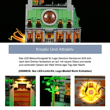 BrickBling Led Licht Set für Lego 76218 Marvel Sanctum Sanctorum Building Set with Doctor Strange, Licht-Kit Lego für Sanctum Sanctorum Kreatives Dekorationslicht (Nur Lichter, Keine Lego-Modelle) - 2